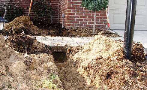 AGS can go under most sidewalks with Drain Tile.
